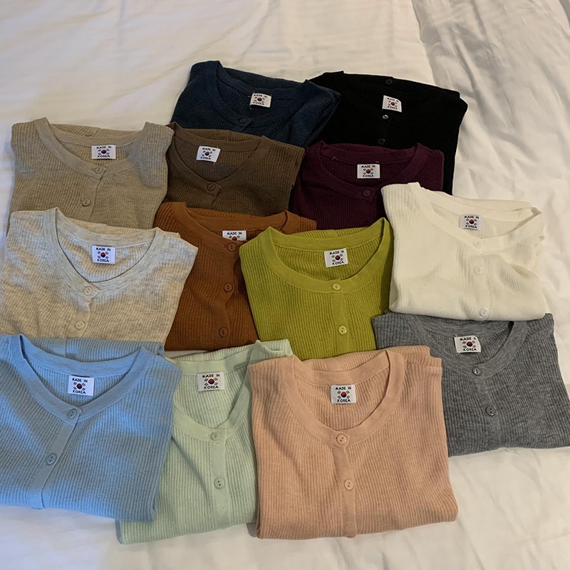 وقمصان صغيرة الحجم مصغّرة من أجل الحياكة، وهي جديدة في الخريف، سترات ذات الياقات الرقيقة Item Picture