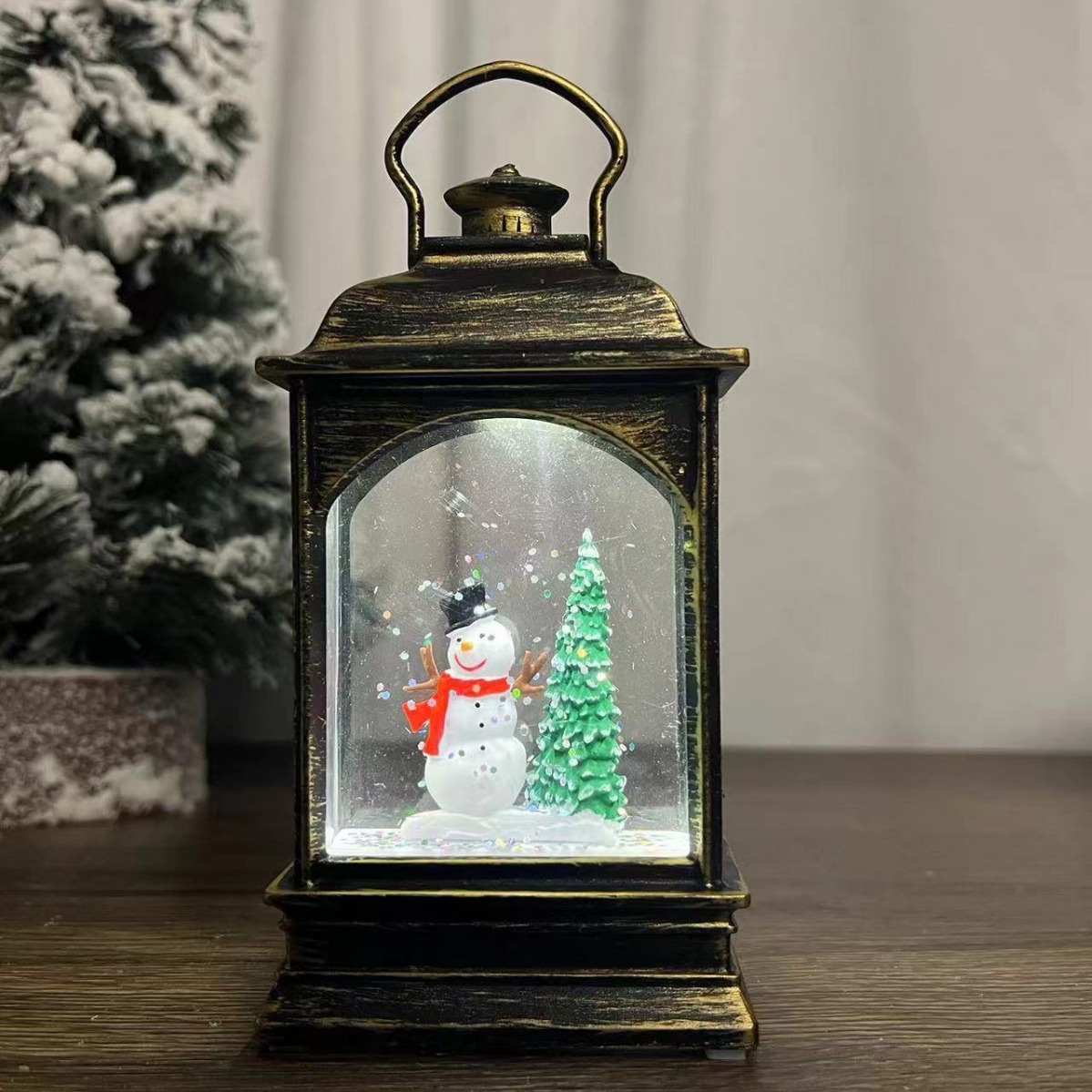Christmas Decoration Light Up Santa Interior Waterflood Flat Wind Lamp Tabletop Decoration Snowman Christmas Decoration Christmas Application Scenario
