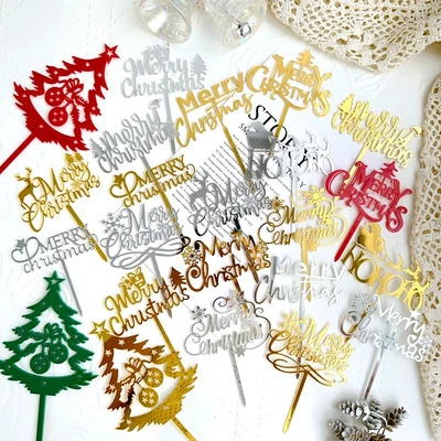 Copyright Cross Border Ins Wind Christmas Acrylic Plate Cake Plate Christmas Cake Decoration Party Supplies