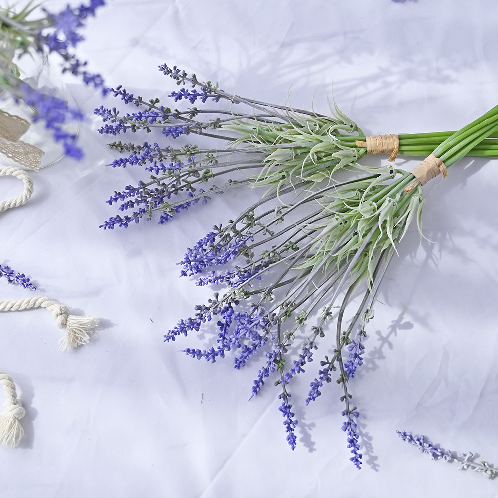 Artificial Handmade Lavender Plastic Purple Lavender Put A Bouquet Of Pastoral Style Decorations Put Flowers Cross Borders To Simulate Green Plants Application Scenario