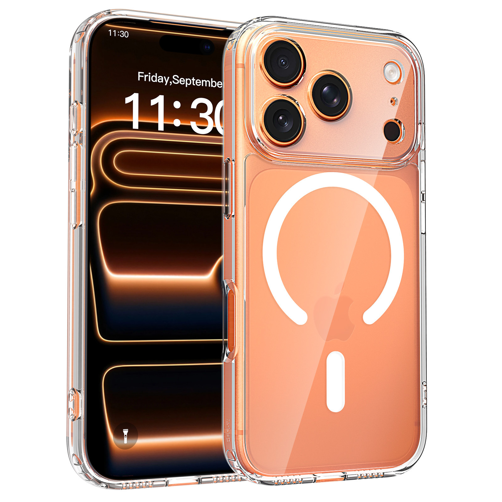 Suitable for Apple 17Promax phone case, magnetic attraction iphone15 plus shockproof 16e full package 14pm transparent case pic 17
