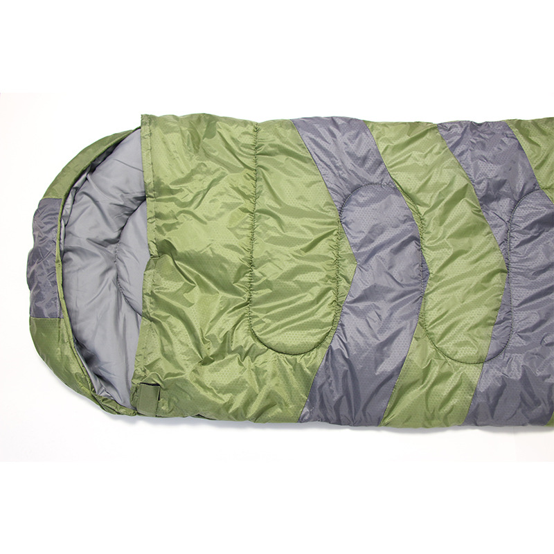 Customizable 1.3kg Spring and Autumn outdoor envelope-style cap sleeping bag, hollow cotton midday rest sleeping bag for outdoor camping details Picture