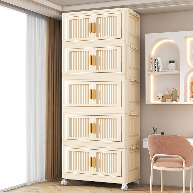 Multi-layer folding storage cabinet lockers Home children's baby closet living room snack toy locker free installation