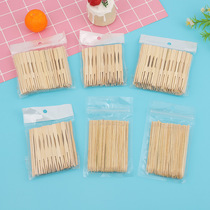 Disposable fruit fork Bamboo skewer bamboo cake fork Dessert fork bamboo fork