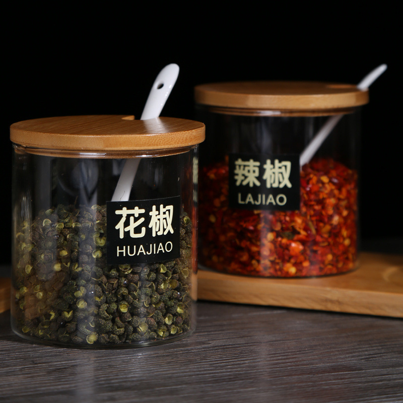 厨房储物/调料瓶/玻璃盐罐/挤压瓶塑料/胡芦型有盖玻璃瓶细节图