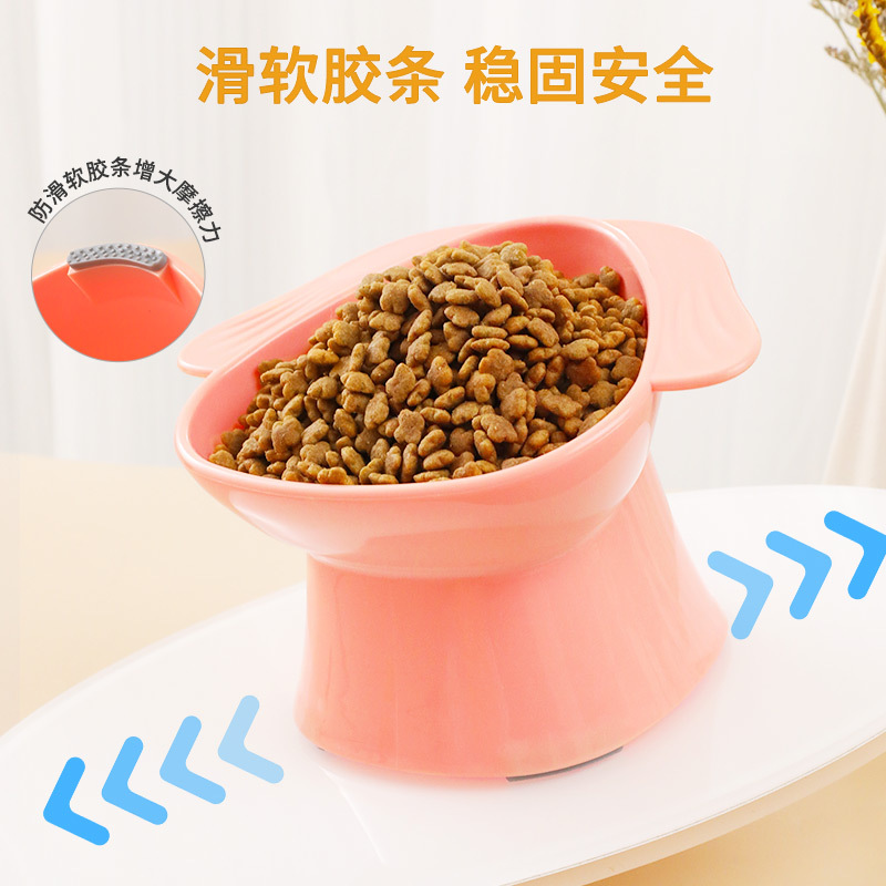 Original neck guard bowl, dog supplies, pet bowl, dog food bowl, cat drinking bowl, high-legged bowl, rice bowl Specification image