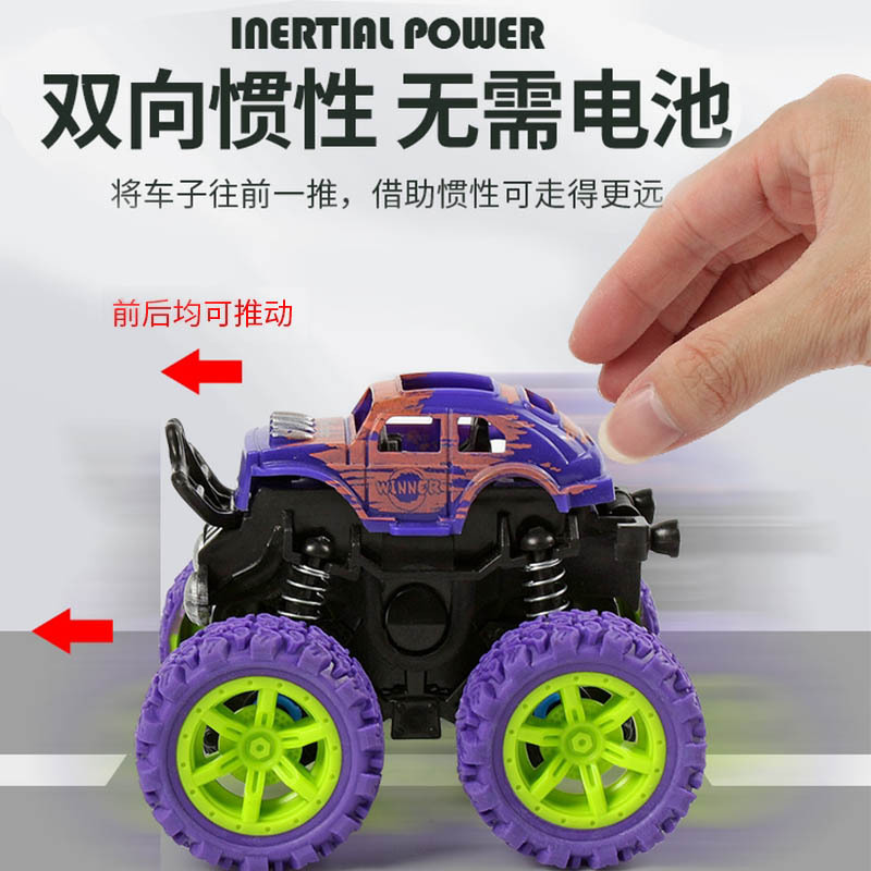 Children's inertial four-wheel drive off-road vehicles, shock-resistant and resilient small cars, baby toy cars, simulation model cars, wholesale at stalls details Picture