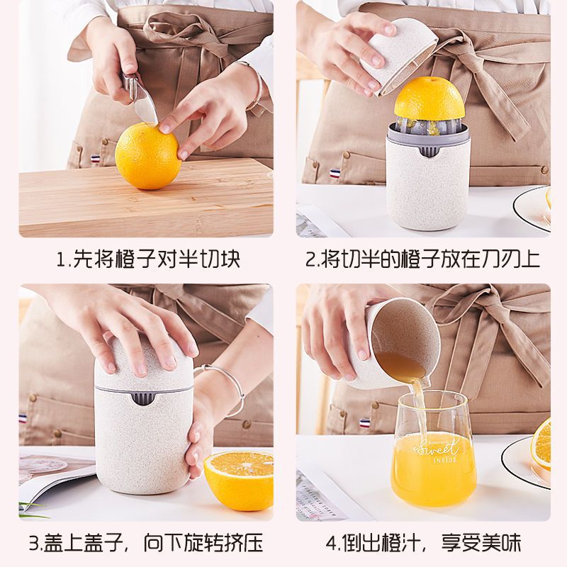 Manual juicer, small, simple and portable juicer cup, household press, fruit, orange and lemon squeezer details Picture