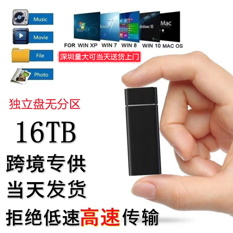 Cross-Border Foreign Trade Mobile Solid State Ssd Portable 16Tb8tb4tb1tb High-Speed Mini Upgrade Manufacturers details Picture