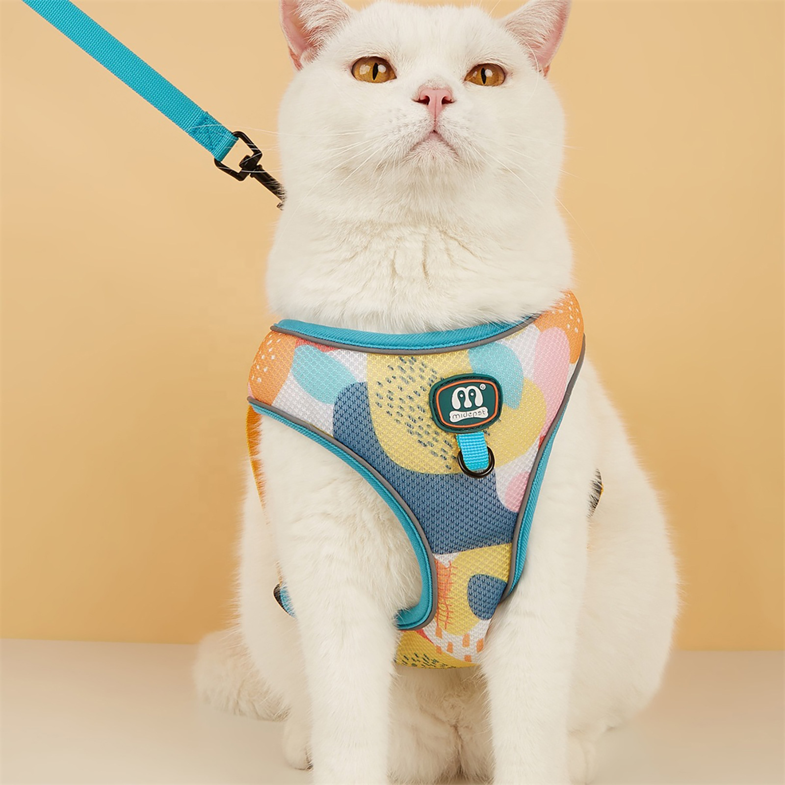 工厂现货批发夏季热卖蓝色可爱猫狗宠物胸背带遛狗牵引绳两件套宠物胸背带