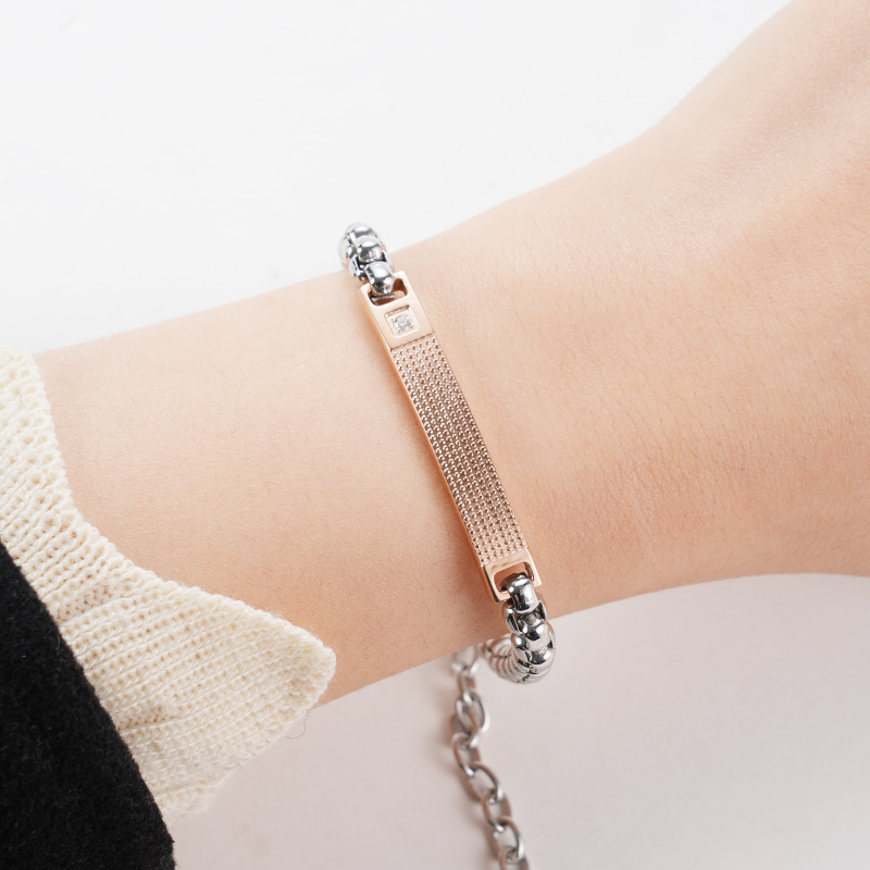 Opk Jewelry Wholesale European And American Fashion Ins Stainless Steel Jewelry Personality Ot Buckle Senior Sense Titanium Steel Bracelet Women details Picture