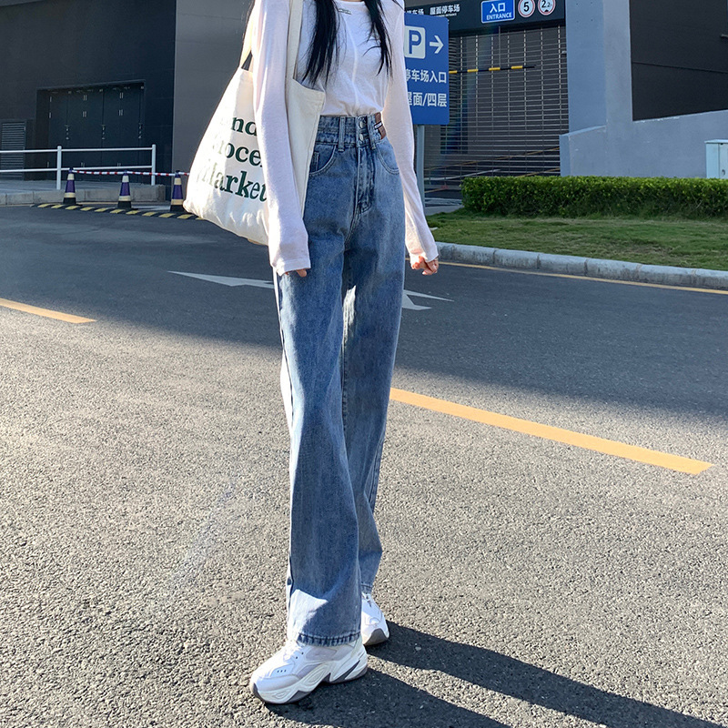 破洞裤子/牛仔短裤女高腰韩版/工装裤/女士修身牛仔裤/牛仔裤细节图