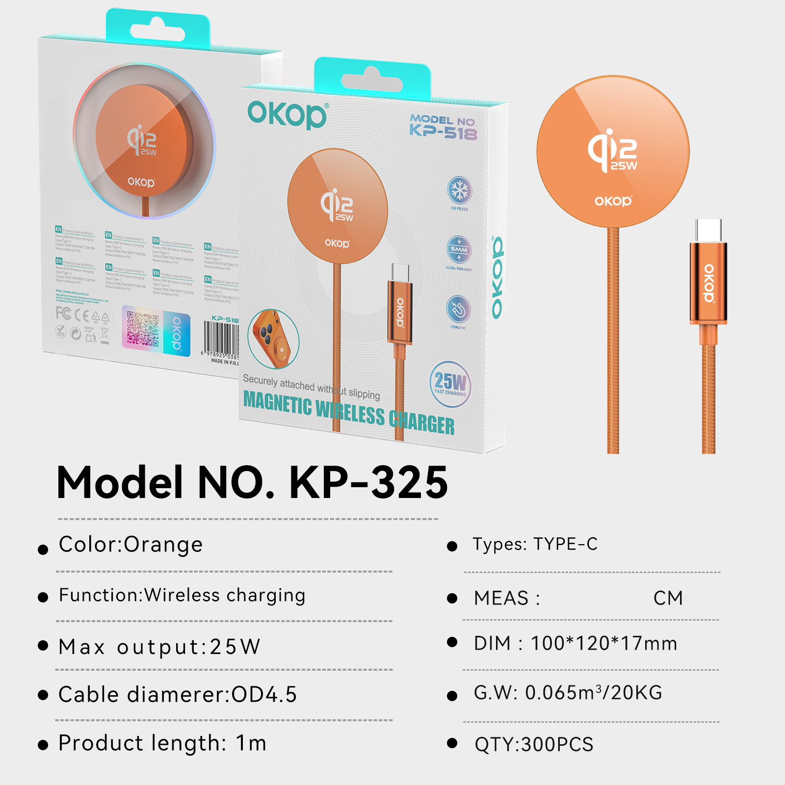 325 Cross-border magnetic wireless Fast charging with 25W high power, suitable for low-temperature ultra-thin wireless charging of iPhone Qi2 details Picture