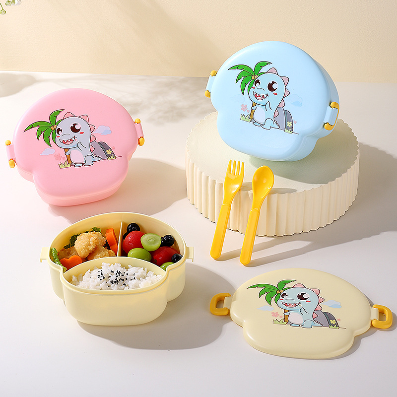 8423 Children's bento box Portable cute fruit box Student lunch box Stainless steel lunch box partition food bowl baby