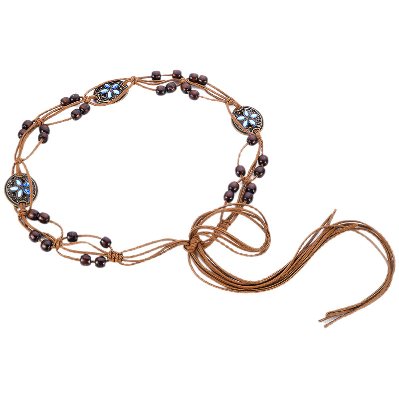 Versatile woven belt, Bohemian women's waist decoration belt, Korean style trendy decorative dress, casual waist chain Item Picture