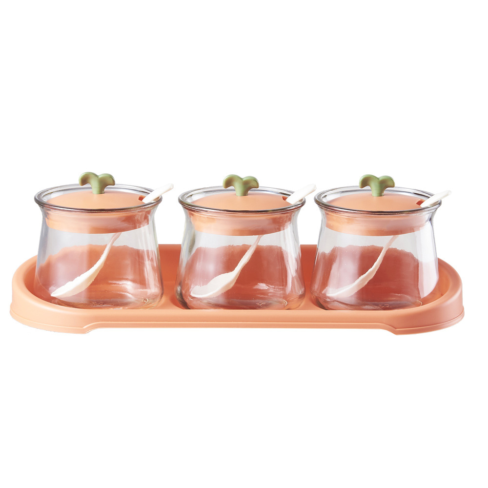 Wholesale color-blocking cartoon seasoning jar storage box, seasoning box set, household combination set, kitchen seasoning bottle and jar, monosodium glutamate Item Picture