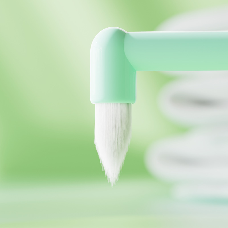 Orthodontic pointed head single-bundle head interdental brush for correcting teeth with braces, wisdom tooth pit and fissure cleaning, L-shaped orthodontic interdental brush Specification image