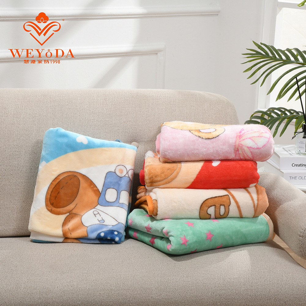 Cartoon Flannel Nap Blanket Children's Baby Blanket Double-Sided Fleece Kindergarten Nap Warm Cover Blanket Furniture Blanket details Picture