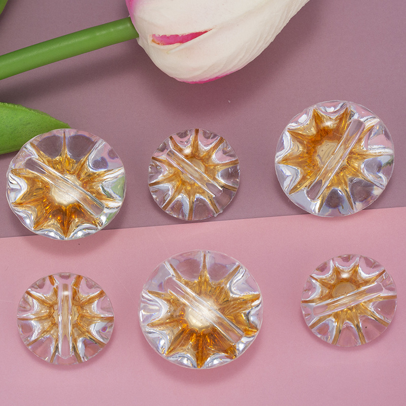 厂家批发纽扣透明衬衫扣子烫金色时尚儿童毛衣雪纺衫开衫配件辅料