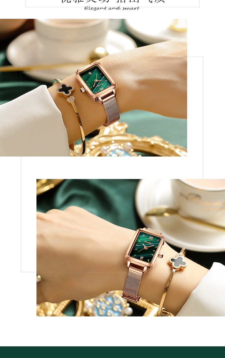 小绿表抖音直播爆款瑞士品牌方形女士手表学生韩版石英表一件代发详情12
