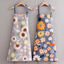 全棉帆布均码围裙现代简约向日葵花色防污厨房围裙家用清洁可代发