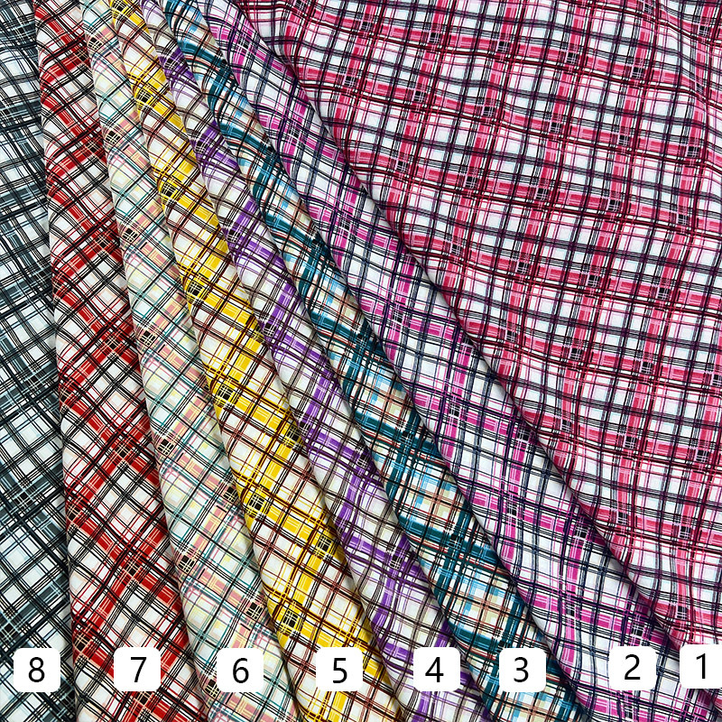 The fabric of the diagonal checkered printed dress has small checkered patterns on all four sides. It is a knitted fabric for export clothing, T-shirts, accessories and bags pic 16