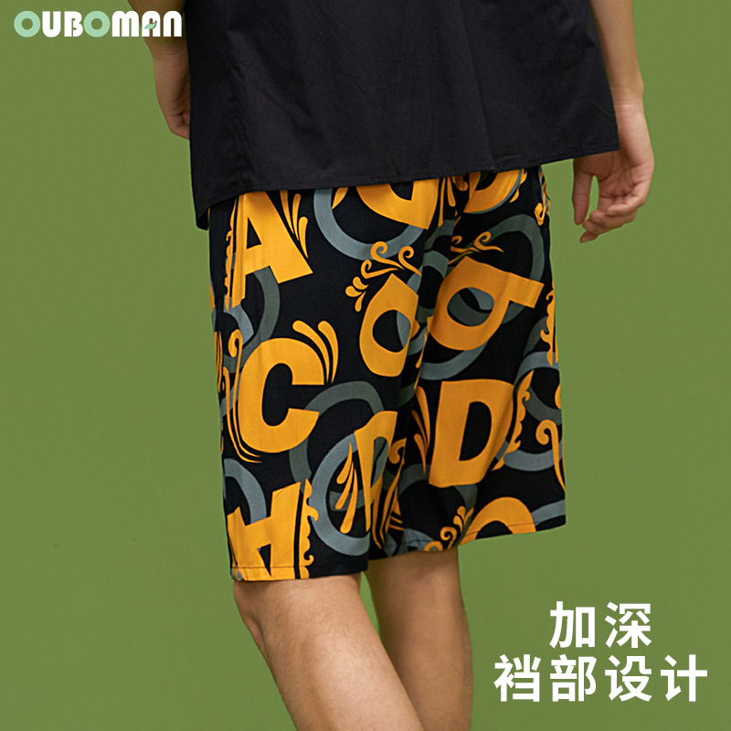 Plus Plus Size Silk Pajama Pants Rayon Home Shorts Three Pockets Can Be Worn Casual Five Minute Beach Pants Application Scenario