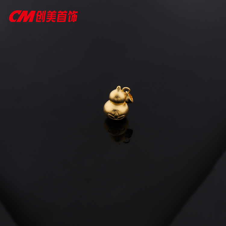 Chuangmei Jewelry's 24K gold-plated gourd pendant, a fashionable and retro style, is a cross-border jewelry item Specification image