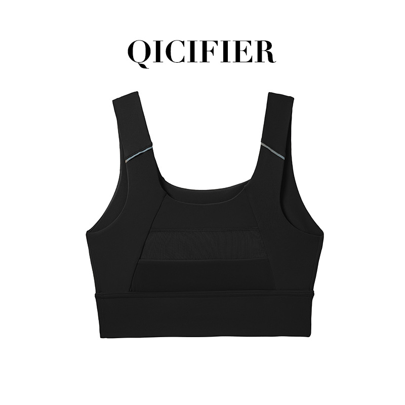 Qcfe New Integrated Sports Mesh Vest Women's High Strength Shock-Proof Running Sports Fitness Yoga Wear Underwear Specification drawing