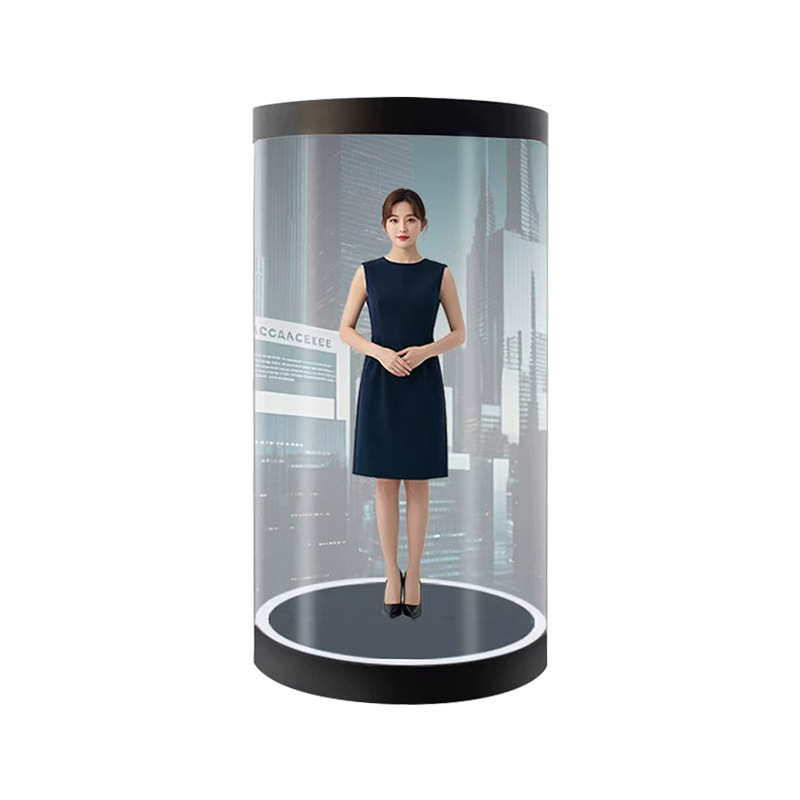 75-inch Ai digital human holographic cabin virtual cylindrical 3D digital human technology exhibition hall welcoming interactive all-in-one machine