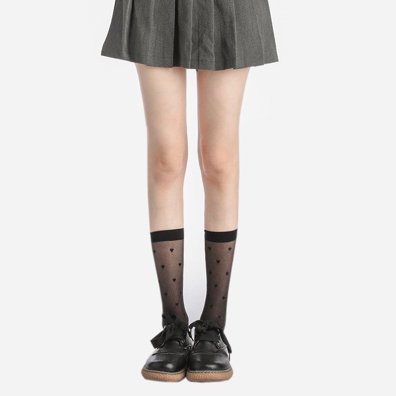 Sock stall, one-piece delivery service, heart-shaped short socks for women, Japanese-style slimming, heart-shaped calf socks, chubby, cute in spring and autumn, trendy jk socks, mid-calf socks, one-piece delivery service Item Picture