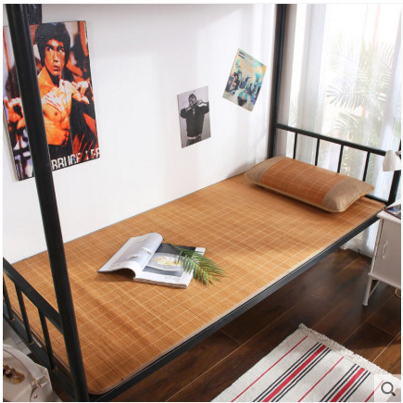 Summer Student Dormitory Mat Rattan Mat Single Bed 0.9M Bunk Bed Can Fold 1 M Bamboo Mat Ice Silk Mat Item Picture