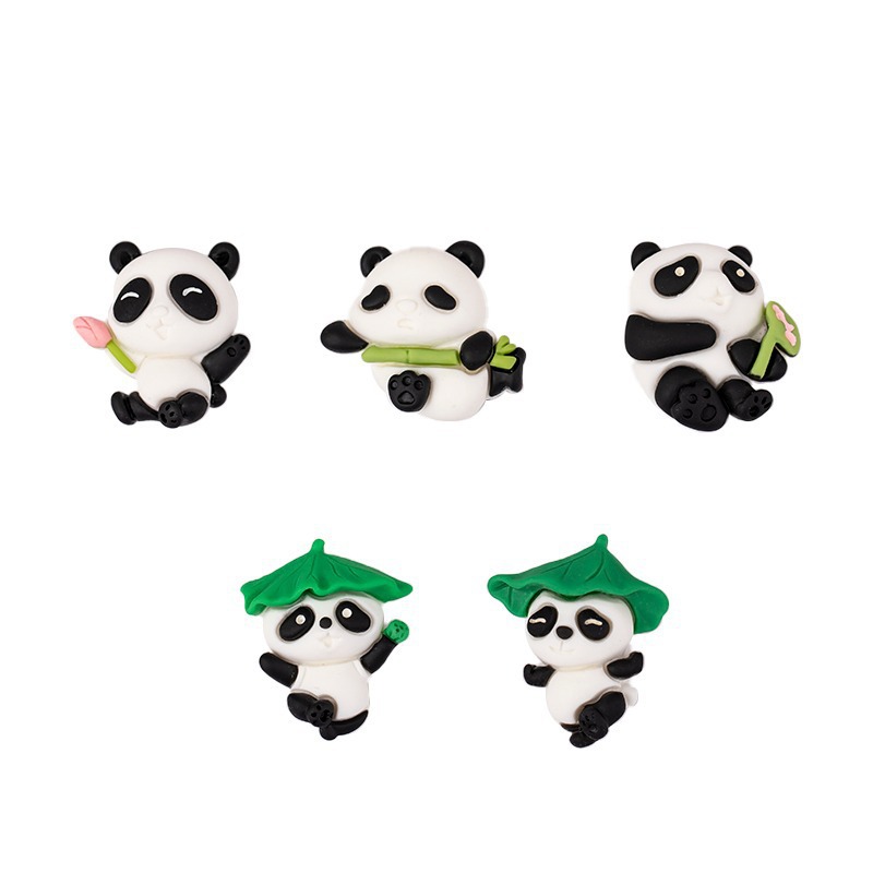 New resin accessory cartoon panda diy cream glue phone case patch children's hair accessory storage box decoration Item Picture