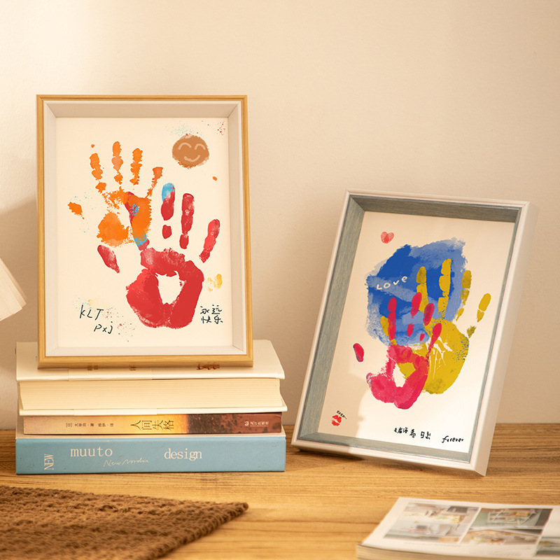 Creative Qixi Festival Valentine's Day couple color palm print display stand photo frame DIY wall hanging gift 810-inch A4 wholesale Specification image
