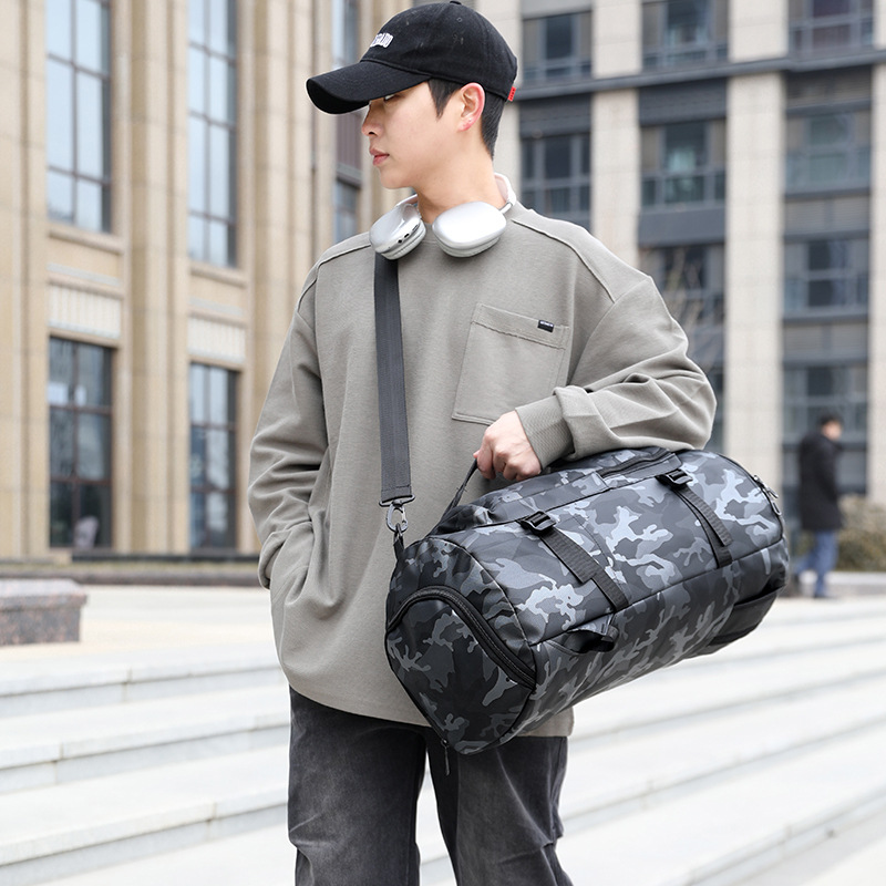 潮流独立鞋仓健身包大容量旅行包时尚百搭外出包短途旅行斜挎包