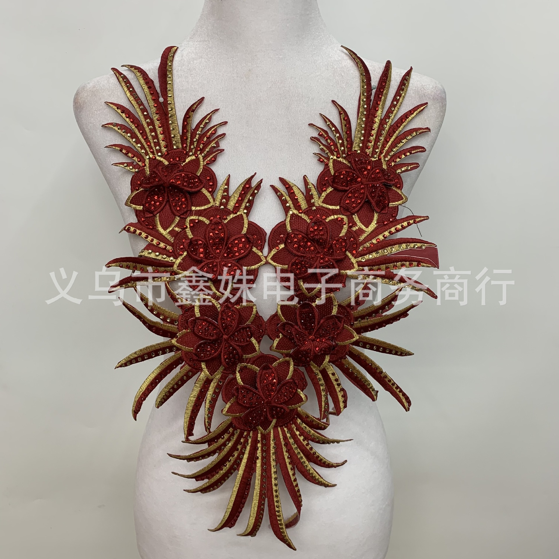 Moda bordado cuello paño pegamento escenario vestido de rendimiento comercio exterior exportación accesorios de ropa details Picture
