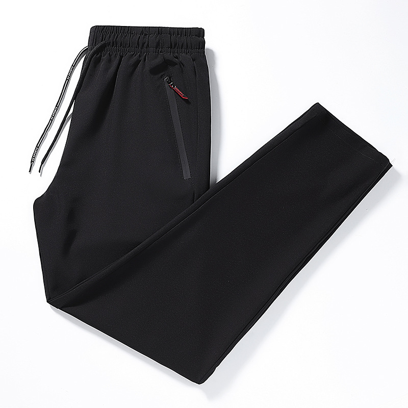 Ice silk casual pants hombre verano secado rápido transpirable nueve cortes pantalones de edad media papá slim suelto pantalones largos deportivos Item Picture