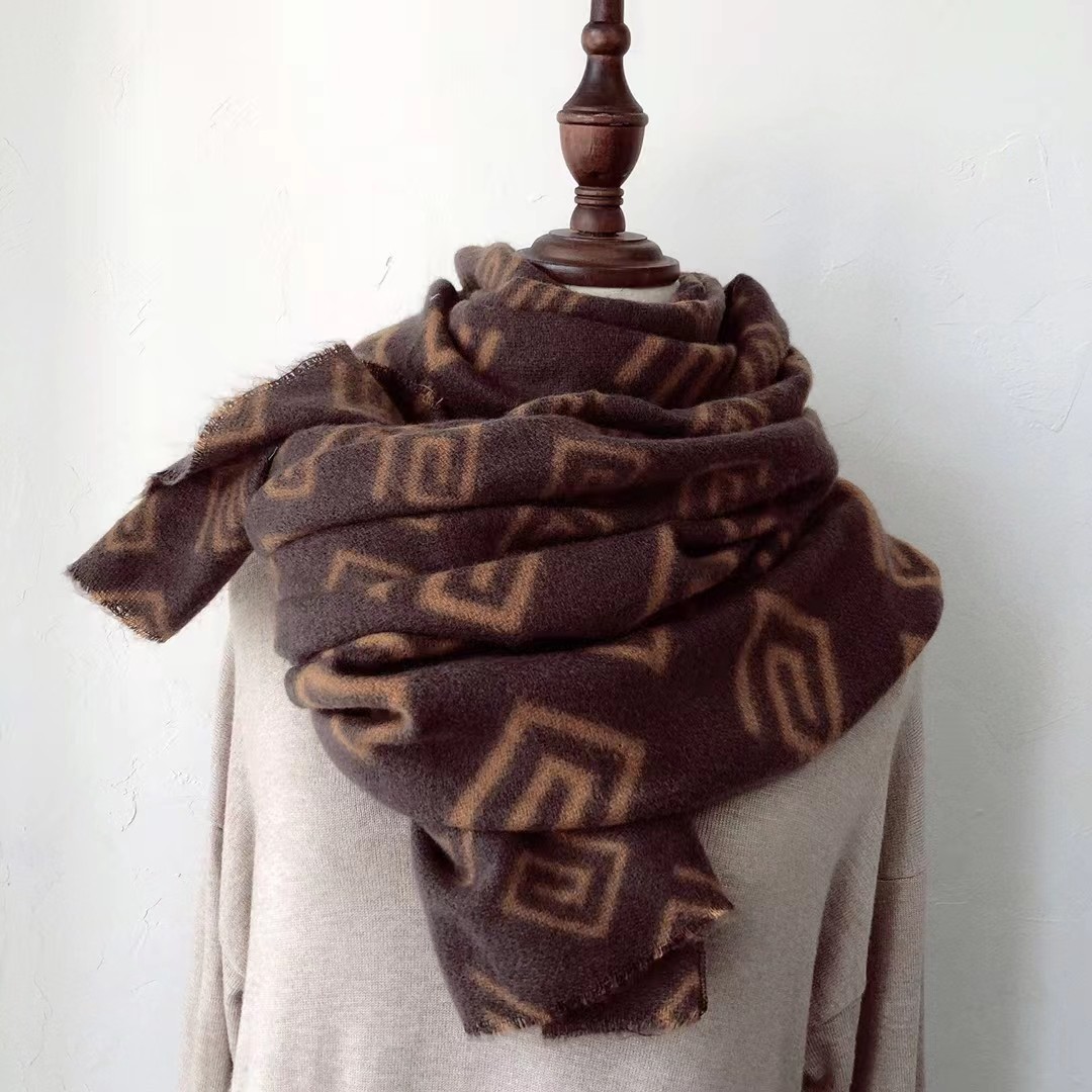 Autumn Winter Winter Warm Scarf Imitation Cashmere Printed Long Scarf Large Shawl