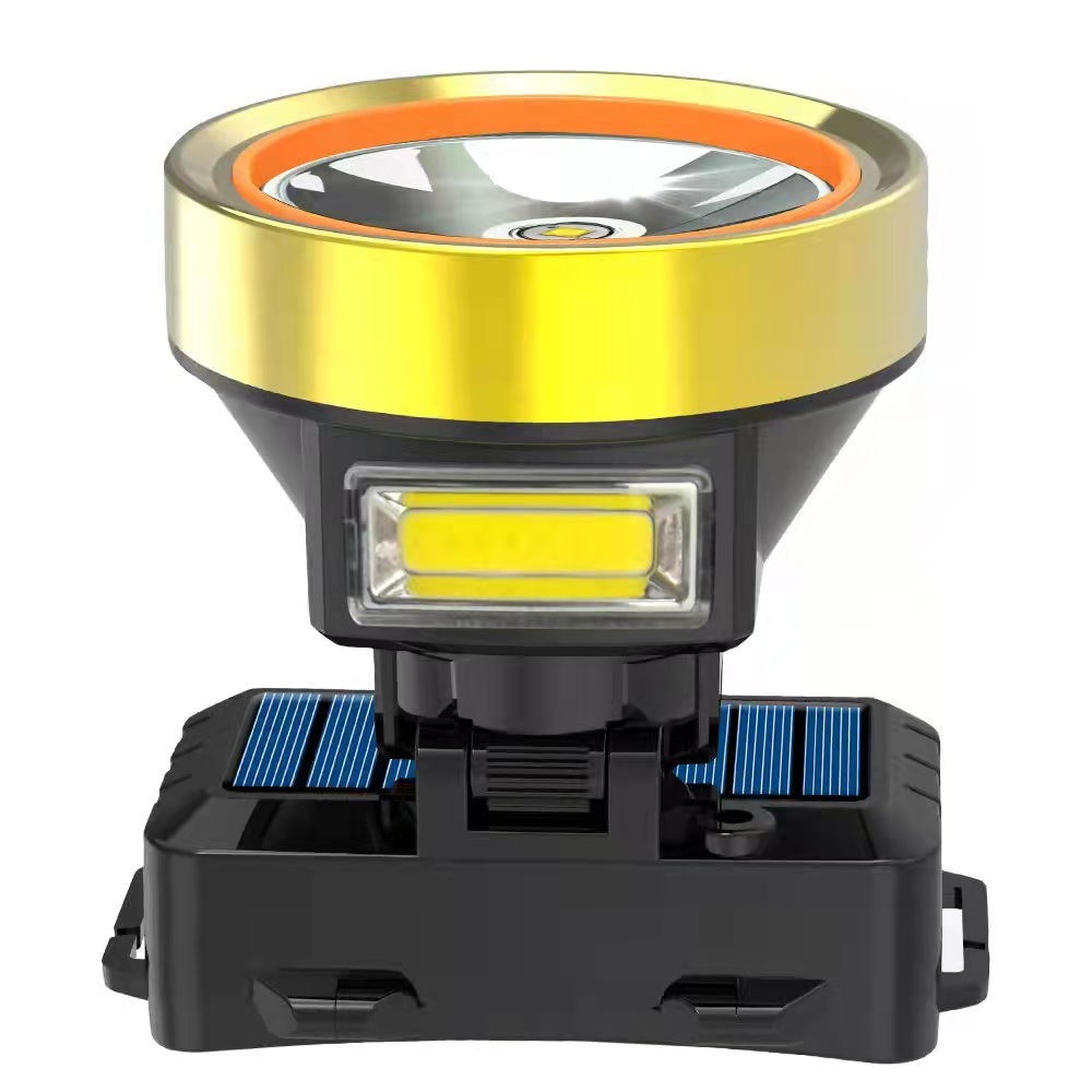 Cross-Border New Solar Charging Headlight, Outdoor Night Fishing Light, Usb Charging Miner's Lamp, Strong Led Headlight
