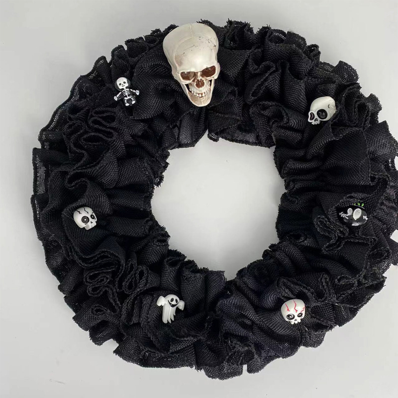 Cross Border New Halloween Festival Skeleton Decoration Cloth Garland Rattan Circle Festival Hanging Decorations Layout Pendant Props details Picture