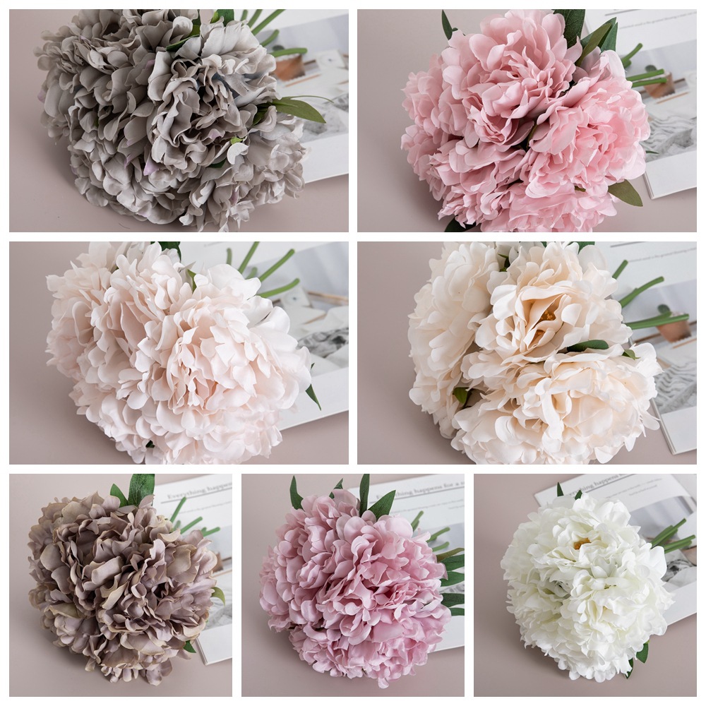 Manufacturers Recommend Eileen Peony Wedding Hand-Held Flower Simulation Flower Wholesale Home Decoration Craft Plant Mw11221 Specification drawing