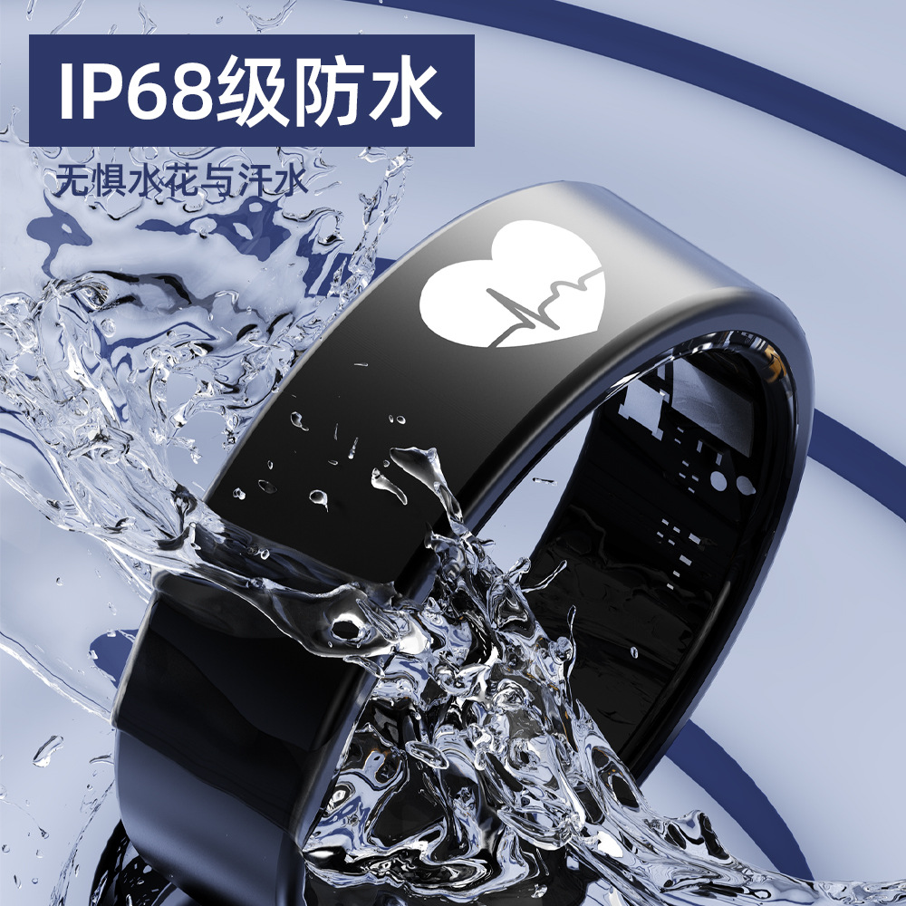 ECG smart ring automatically monitors heart rate, blood oxygen, blood pressure, blood sugar, body temperature, sleep and exercise, and provides remote care Item Picture