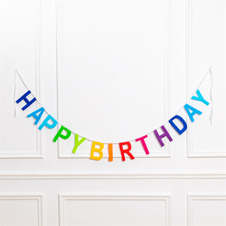 Factory direct sales of "HAPPY BIRTHDAY" birthday party banner decoration Application Scenario