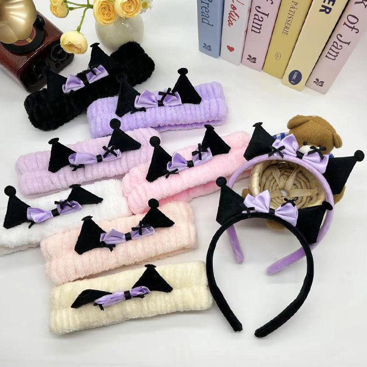 Japanese cosplay props Halloween cat ears headband Kulomi bow headband plush Mimi headdress