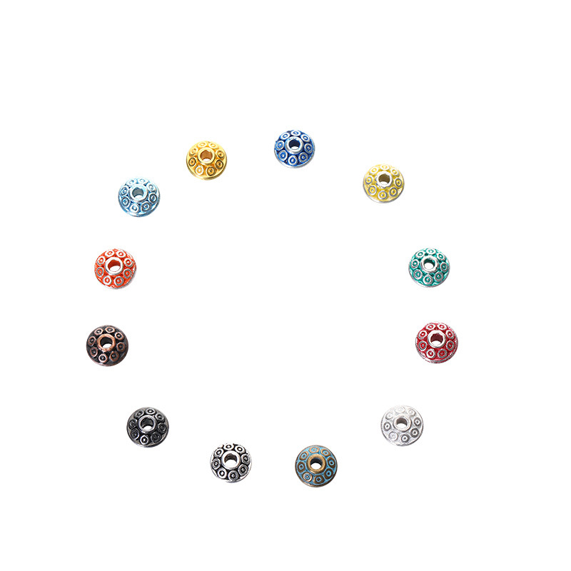 DIY jewelry accessories, retro alloy flying saucers, colored flying saucer beads and spacers manufacturer wholesale