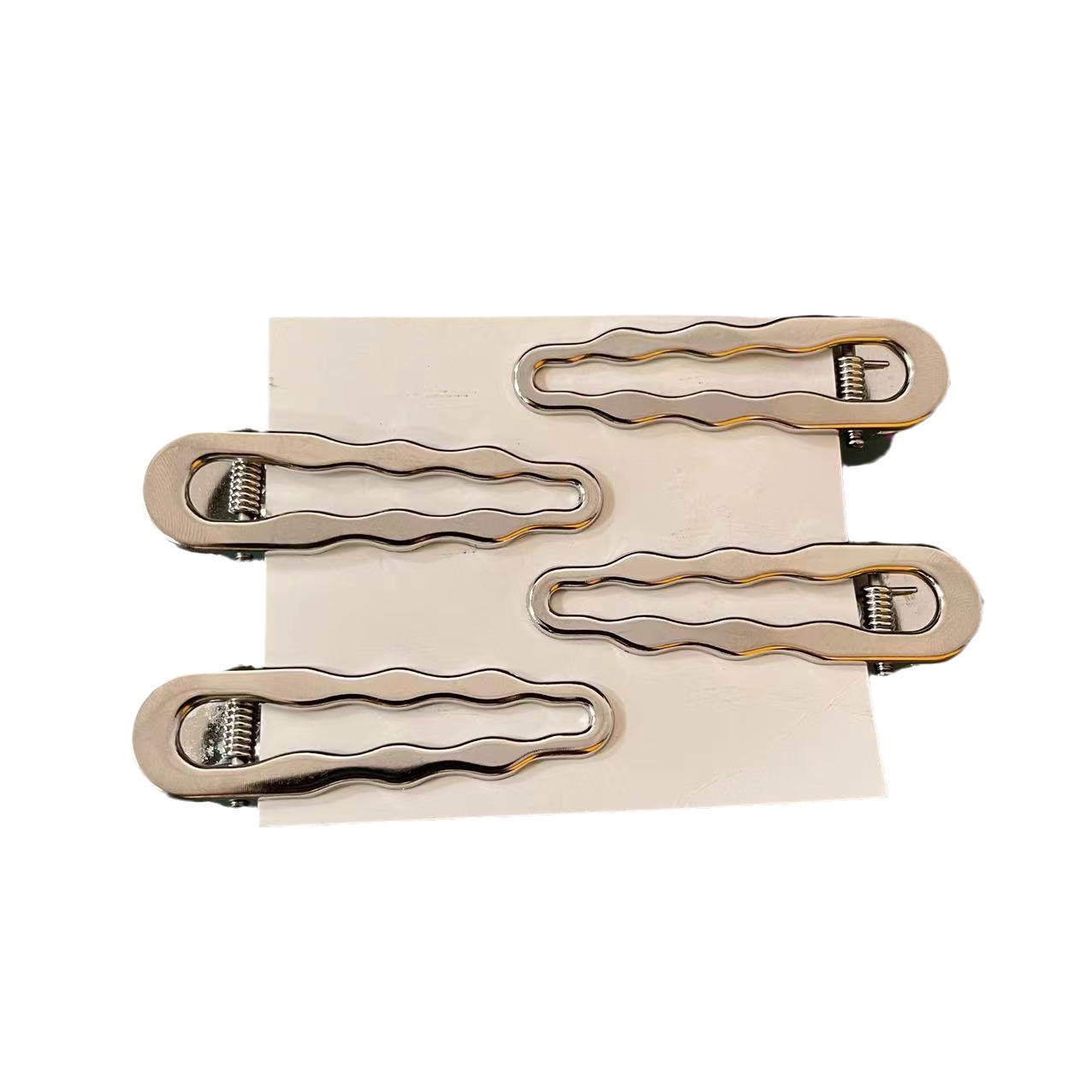 Silver Senior Cold Wind Metal Duck Beak Clip Wave Water Drop Hair Clip Sweet Cool Liu Seaside Clip Wholesale New Item Picture