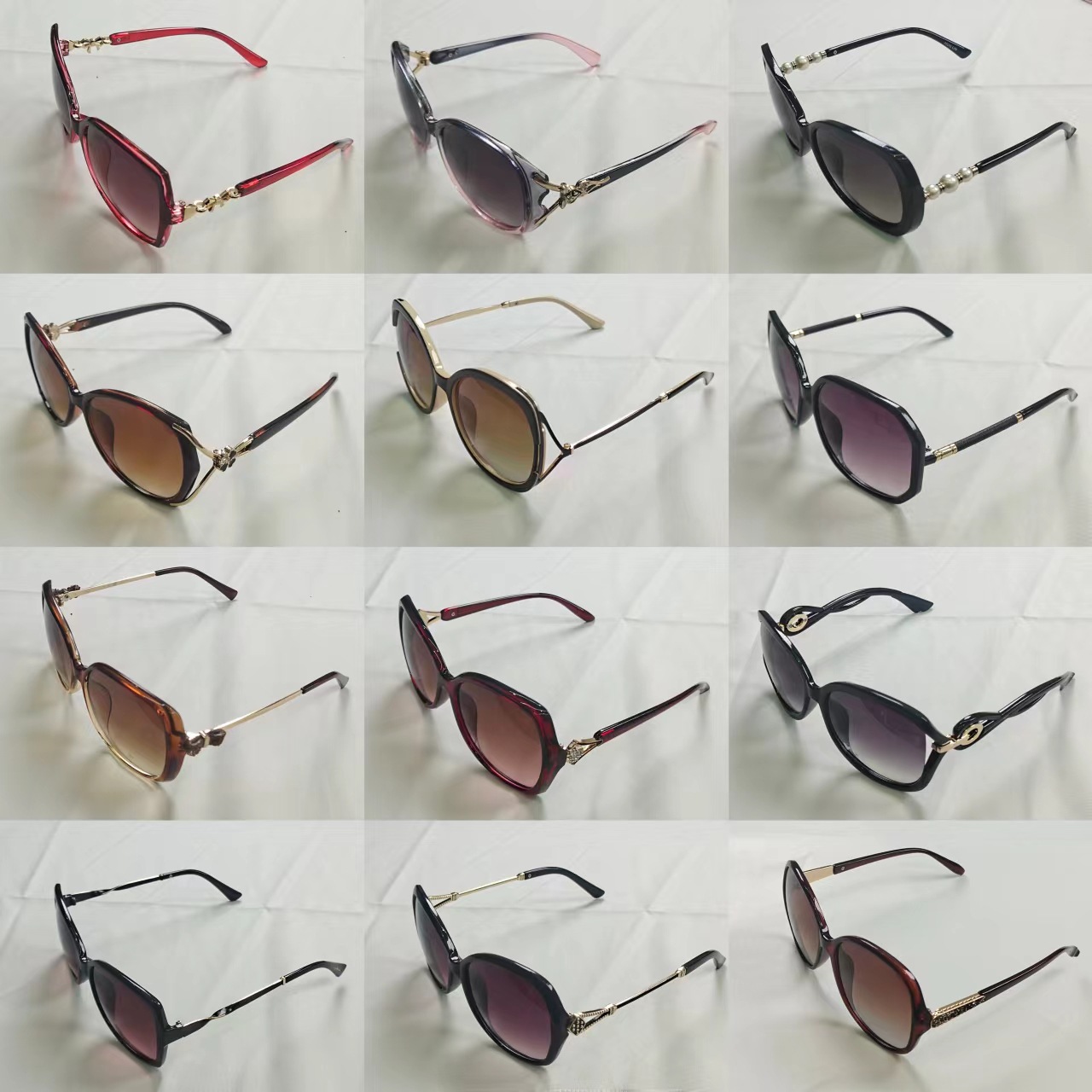 Wholesale of women's sunglasses, fashionable and trendy sunglasses, mixed batch of over a hundred styles, running around the streets and setting up street stalls, mixed batch of sunglasses Specification image