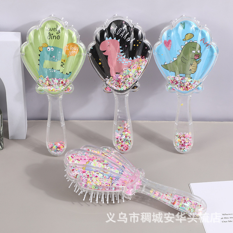 Internet Red Cute Little Dinosaur Quicksand Air Bag Comb Girl Heart Fashion Hair Comb Skin Massage Comb Multi-Color Optional