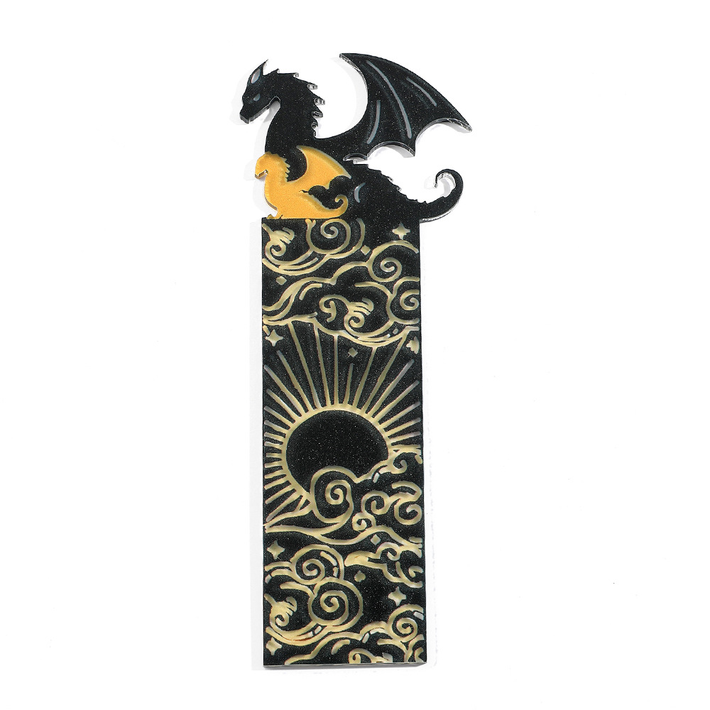 New creative Western double-winged dragon acrylic bookmark, fan gift, student stationery wholesale