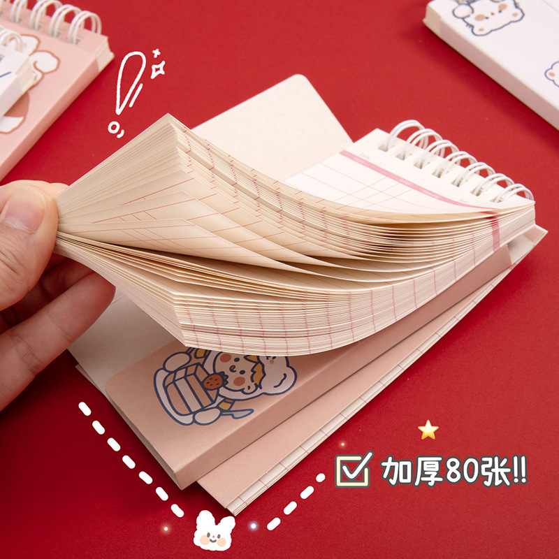 Cute Mini Fresh Portable Word Book Coil Pocket Notepad Thickened 80 Pages Portable Notepad Application Scenario